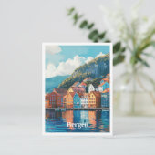 ベルゲンノルウェーアートヴィンテージトラベル ポストカード (スタンド正面)