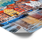 ベルゲンノルウェーウォーターカラー ポスター (角)