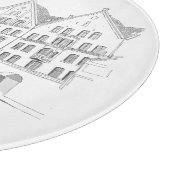 ベルゲンノルウェーストリートスケープ美しいラインスケッチ カッティングボード (角)