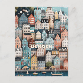 ベルゲンノルウェートラベル ポストカード