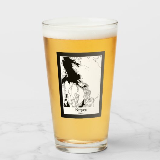 ベルゲンノルウェーモダンシティマップ タンブラーグラス (ドリンク正面)