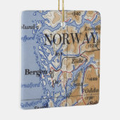 ベルゲンノルウェーヴィンテージの地図 セラミックオーナメント (右)