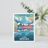 ベルゲンノルウェーヴィンテージ有名トラベルプレイス ポストカード (スタンド正面)