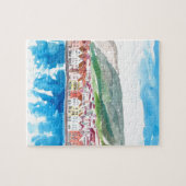 ベルゲンノルウェー古いBryggen港の海岸地区 ジグソーパズル (横)