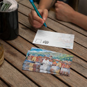 ベルゲンノルウェー水彩絵葉書 招待状