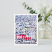 ベルゲンホルダランノルウェートラベルプレイスウォーターカラー ポストカード (スタンド正面)