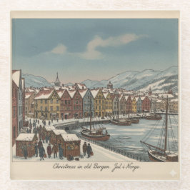 ベルゲン ノルウェー クリスマスコースター ガラスコースター