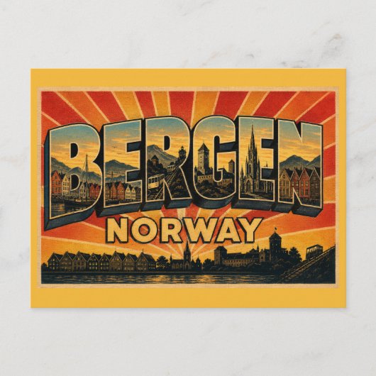 ベルゲン ノルウェー ブリュッゲン ポストカード (正面)