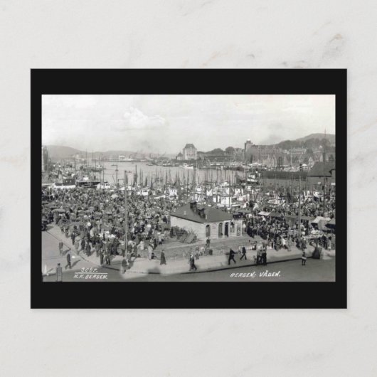 ベルゲン,ノルウェー,古葉書 ポストカード (正面)