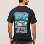 ベルゲン ノルウェー 旅行ポスター Tシャツ (裏面)