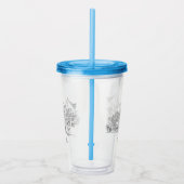 ベルゲン ノルウェー 風景 美しい 線画 アクリルタンブラー (右)