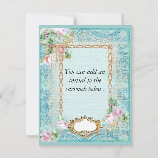 ベルサイユのピンクのバラの招待状 招待状