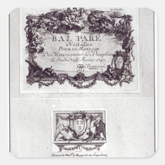 ベルサイユのボールの入り口チケット スクエアシール (正面)