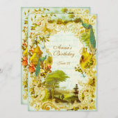 ベルサイユの孔雀庭園での結婚式またはイベント 招待状 (正面/裏面)