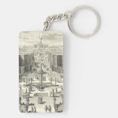 ベルサイユの庭にある噴水の油絵 キーホルダー (裏面)