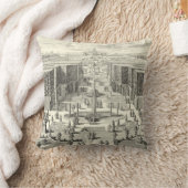 ベルサイユの庭にある噴水の油絵 クッション (ブランケット)