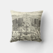 ベルサイユの庭にある噴水の油絵 クッション (裏面)