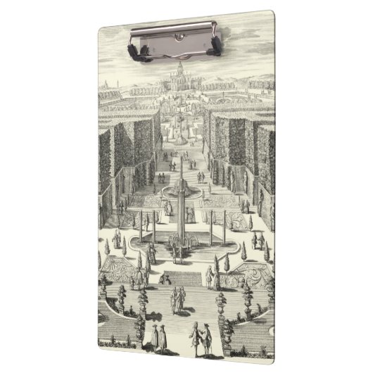 ベルサイユの庭にある噴水の油絵 クリップボード (左)