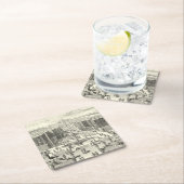 ベルサイユの庭にある噴水の油絵 スクエアペーパーコースター (インサイチュ)