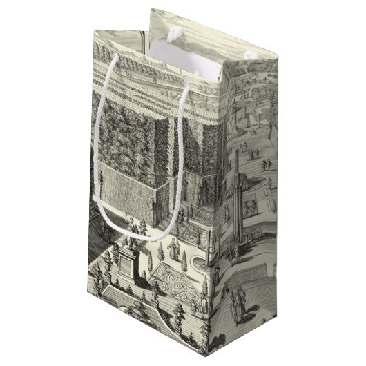 ベルサイユの庭にある噴水の油絵 スモールペーパーバッグ (裏面アングル)