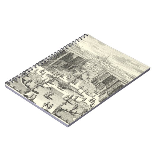 ベルサイユの庭にある噴水の油絵 ノートブック (左側)