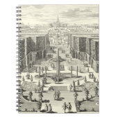 ベルサイユの庭にある噴水の油絵 ノートブック (正面)