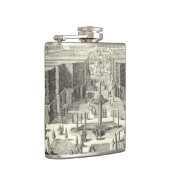 ベルサイユの庭にある噴水の油絵 フラスク (右)