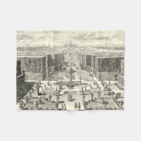 ベルサイユの庭にある噴水の油絵