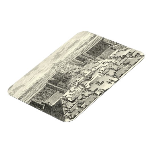 ベルサイユの庭にある噴水の油絵 マグネット (左側)