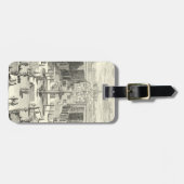 ベルサイユの庭にある噴水の油絵 ラゲッジタグ (正面横)