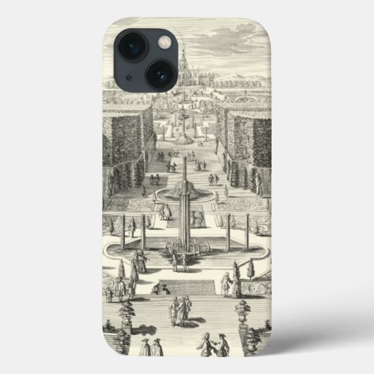ベルサイユの庭にある噴水の油絵 Case-Mate iPhoneケース (裏面)