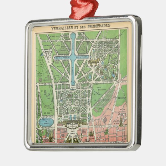 ベルサイユの庭園、復元されたヴィンテージのクリスマス メタルオーナメント (左)