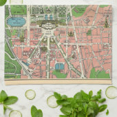 ベルサイユの庭園、1920年ヴィンテージ復元 キッチンタオル (折り畳み)
