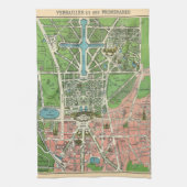 ベルサイユの庭園、1920年ヴィンテージ復元 キッチンタオル (縦)