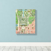 ベルサイユの庭園、1920年ヴィンテージ復元 キャンバスプリント (インサイチュ (ウッドフロア))