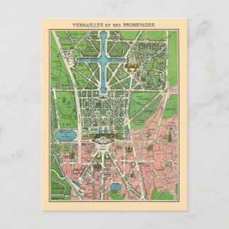 ベルサイユの庭園、1920年ヴィンテージ復元 ポストカード