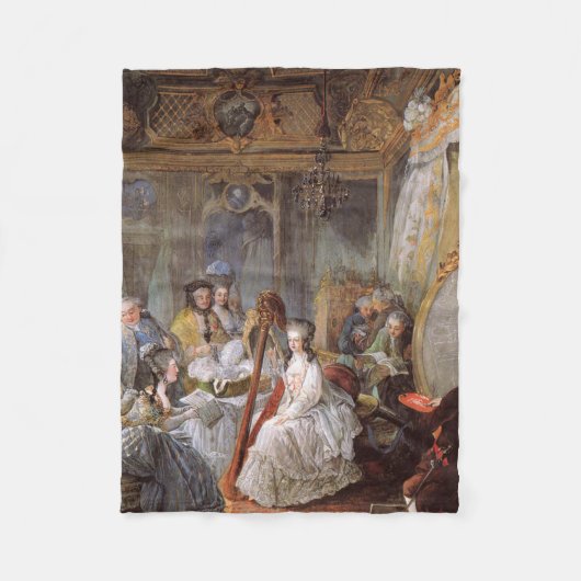 ベルサイユの部屋でマリー・アントワネット フリースブランケット (正面)