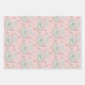 ベルサイユストロベリー&リボンピンク ラッピングペーパーシート (正面)