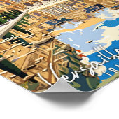 ベルサイユフランスアートヴィンテージ旅行イラストレーション ポスター (角)