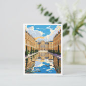 ベルサイユフランスアートヴィンテージ旅行イラストレーション ポストカード (スタンド正面)