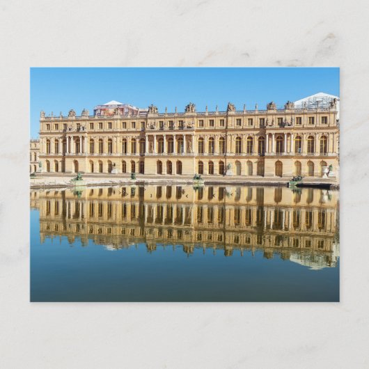 ベルサイユ宮殿と池での反射 ポストカード (正面)