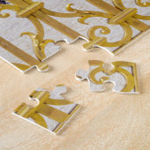 ベルサイユ宮殿の中庭の門を通した景色 ジグソーパズル (側面)