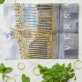 ベルサイユ宮殿の手すりビュー茶タオル キッチンタオル (折り畳み)