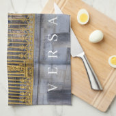 ベルサイユ宮殿の手すりビュー茶タオル キッチンタオル (四つ折り)