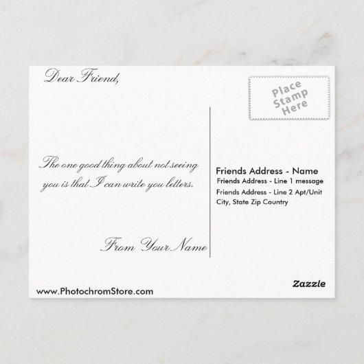 ベルサイユ島メゾンドゥセイヌールのプチトリアノン公園 ポストカード (裏面)