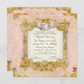 ベルサイユ王室のパレス茶パーティーブライダルシャワー 招待状 (正面/裏面)