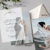 ベルシンプルム結婚オーバーレイ用の2のフォトベース サンキューカード