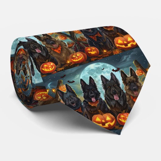 ベルジアンシェパード ハロウィン スプーキー ネクタイ (ロール)