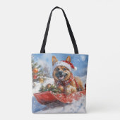 ベルジアンマリノアのそりで雪を降らせて クリスマス トートバッグ (裏面)