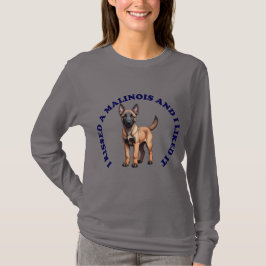 ベルジアンマリノアの子犬にキスをした Tシャツ